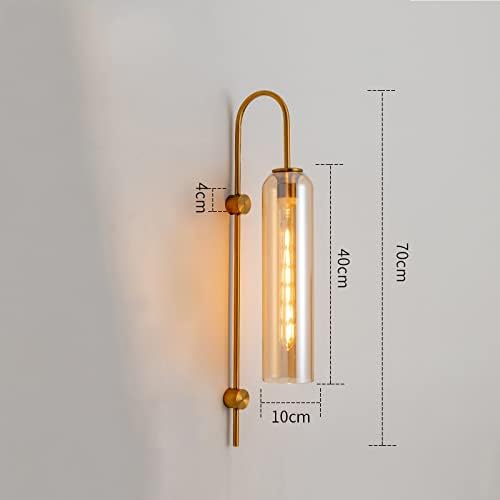 Manere Golden Glass Wall Light for Living Room, Bedroom, Dining Area, Café, Bar & Restaurant | Antique Wall Sconce | Wall Lamps for Home Décor - Pack of 1 (Golden, Metal) Corded