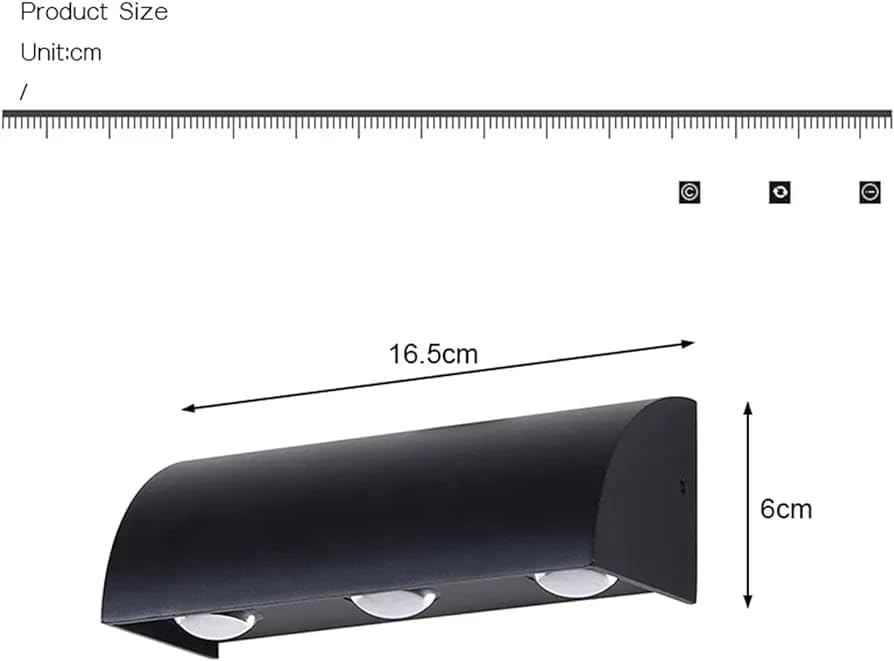 AHUJA INTERNATIONAL Modern Black Aluminium Wall Light Fixture for Waterproof Outdoor Wall Lamp for Garden, Balcony, Patio, Corridor & Home Decor Wall Light