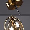 AHUJA INTERNATIONAL Simple Ball LED Round Pendant Lighting Metal Material Hollow Mini Chandelier Gold Finish Hanging Lamp Adjustable Cord Ceiling Lamp Energy Saving Light Fixture