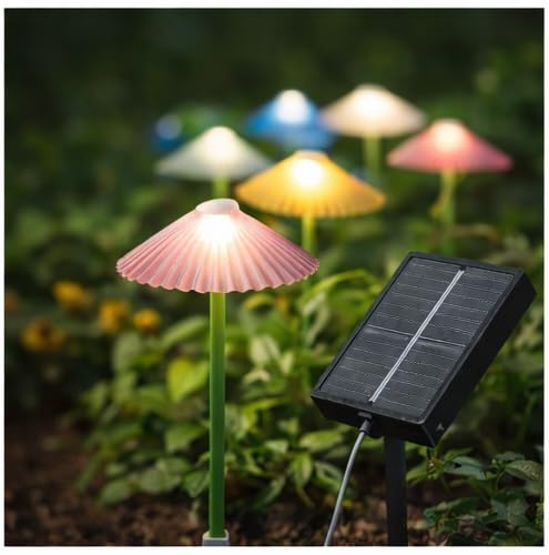 Ahuja International Umbrella Solar Spike Lights for Outside, 6 Umbrellas Solar Outdoor Waterproof, Pathway Lights for Garden Patio Yard Decor Garden