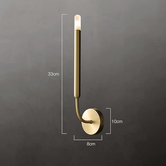 AHUJA INTERNATIONAL Wall Lamp Mid Century Simple Decoration Long Wall Lights Brass Bracket Single Head G4 Socket Rustic Wall-Mounted Sconce with Acrylic Shade for Indoor Cafe Office,Wall Lamps