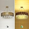 AHUJA INTERNATIONAL LED Chandeliers, LED Postmodern Round Golden Stainless Steel Crystal Chandelier Lighting Lustre Suspension Luminaire Lampen Compatible with Dinning Room,Ceiling Chandelier