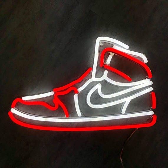 Ahuja Interntional Nikee Shoe Neon Sign, Shoe Neon Sign, Sneakerhead, Airr Jordann Customized NEON Sign, Home Decor, Kids Room, Party, Cafe (Mini Sign)