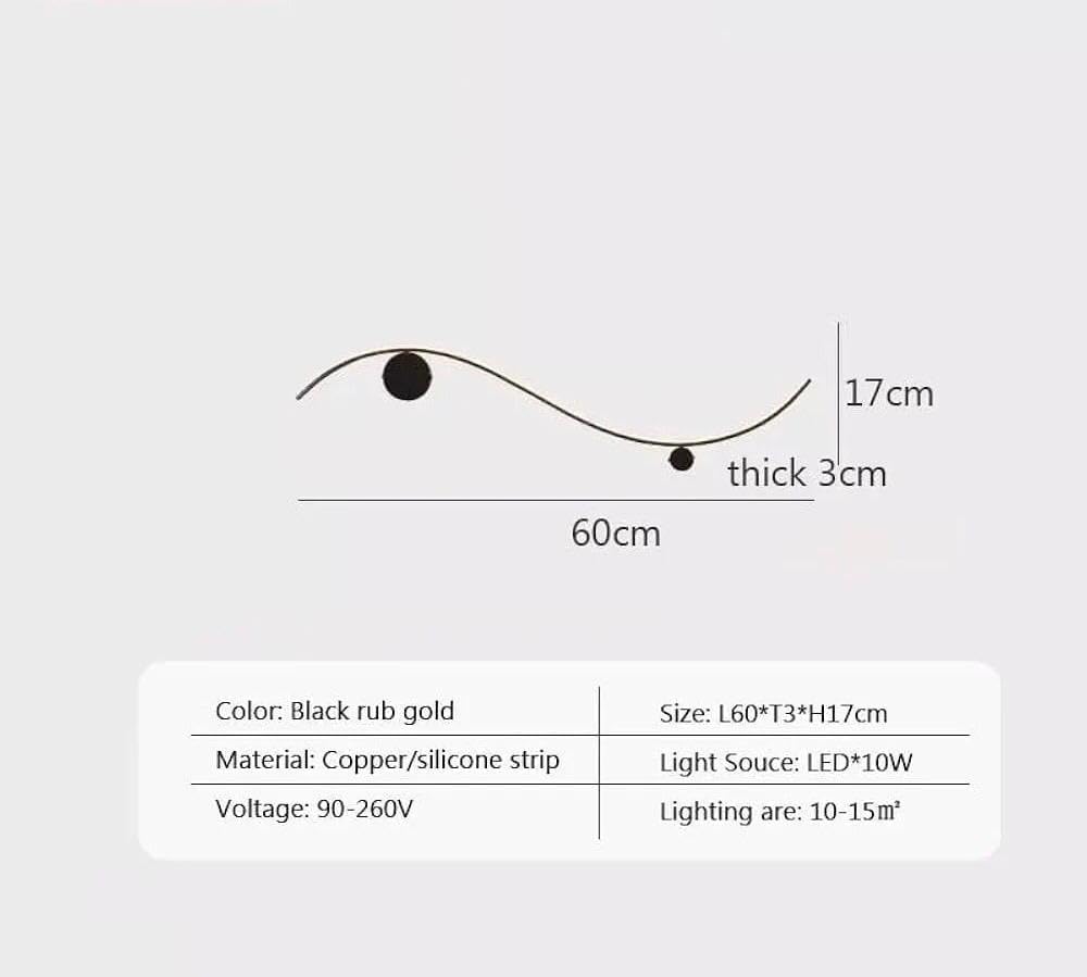 AHUJA INTERNATIONAL Luxury Gold Finish Modern Wall Sconce Light 600mm Long Tube Profile Wall Light for Indoor Decorative Bedroom Bedside Wall Light Lamp