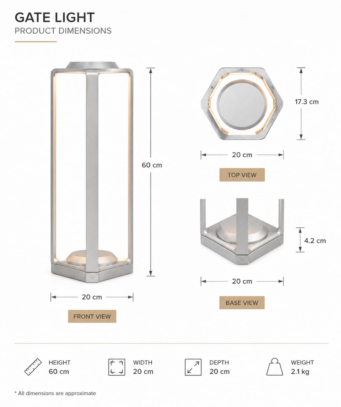 AHUJA INTERNATIONAL Modern Outdoor Bollard Light Sleek Grey Body Landscape Lamp Warm White for Garden, Pathway & Driveway Lawn, Park, Walkway & Décor Weather-Resistant Pillar Light Small Lamp Pack of 1