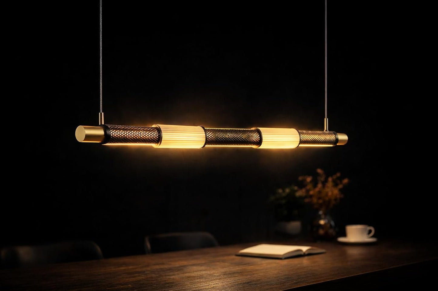 AHUJA INTERNATIONAL Luxury Modern Linear Chandelier Ceiling Hanging Pendant Light Fixtures for Kitchen Dining Room,Bar,Entryway, Living Room Table Decoration Chandelier Pendant Light
