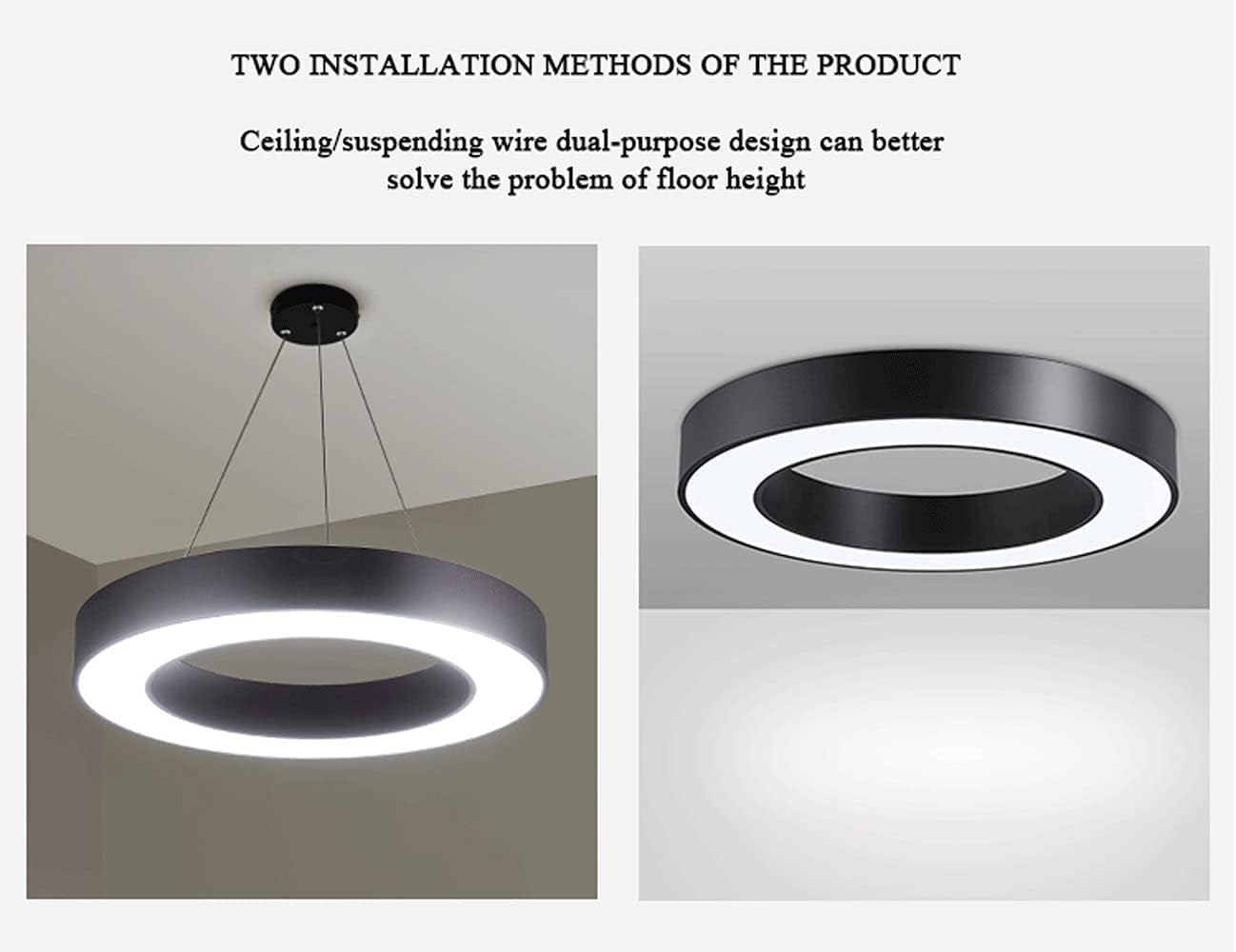 AHUJA INTERNATIONAL Aluminium Led Round Hanging Light Warm White Colour, Game Room, Dining Room, Living Room,40W,