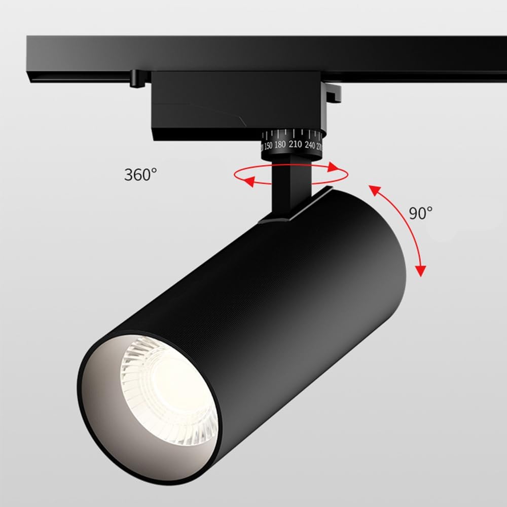 AHUJA INTERNATIONAL 3 in 1 Track light ,Warm,cool & Natural , Spot, Focus, Track Light, Rotatable Light Head,Home, Showroom, Living Room, Black Body ,Trackway Not Included