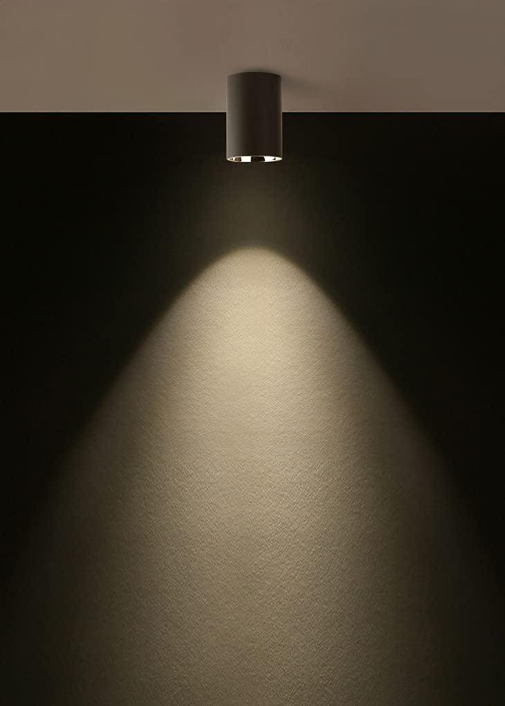 AHUJA INTERNATIONAL Cylindrical Spot Down Light Led Surface Shape Indoor Ceiling Mounted Spot Light, (Warm White) Black/White (Pack of 1)