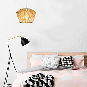 AHUJA INTERNATIONAL Rattan Wicker Lamp Premium Ceiling Light/Pendant Light Handwoven