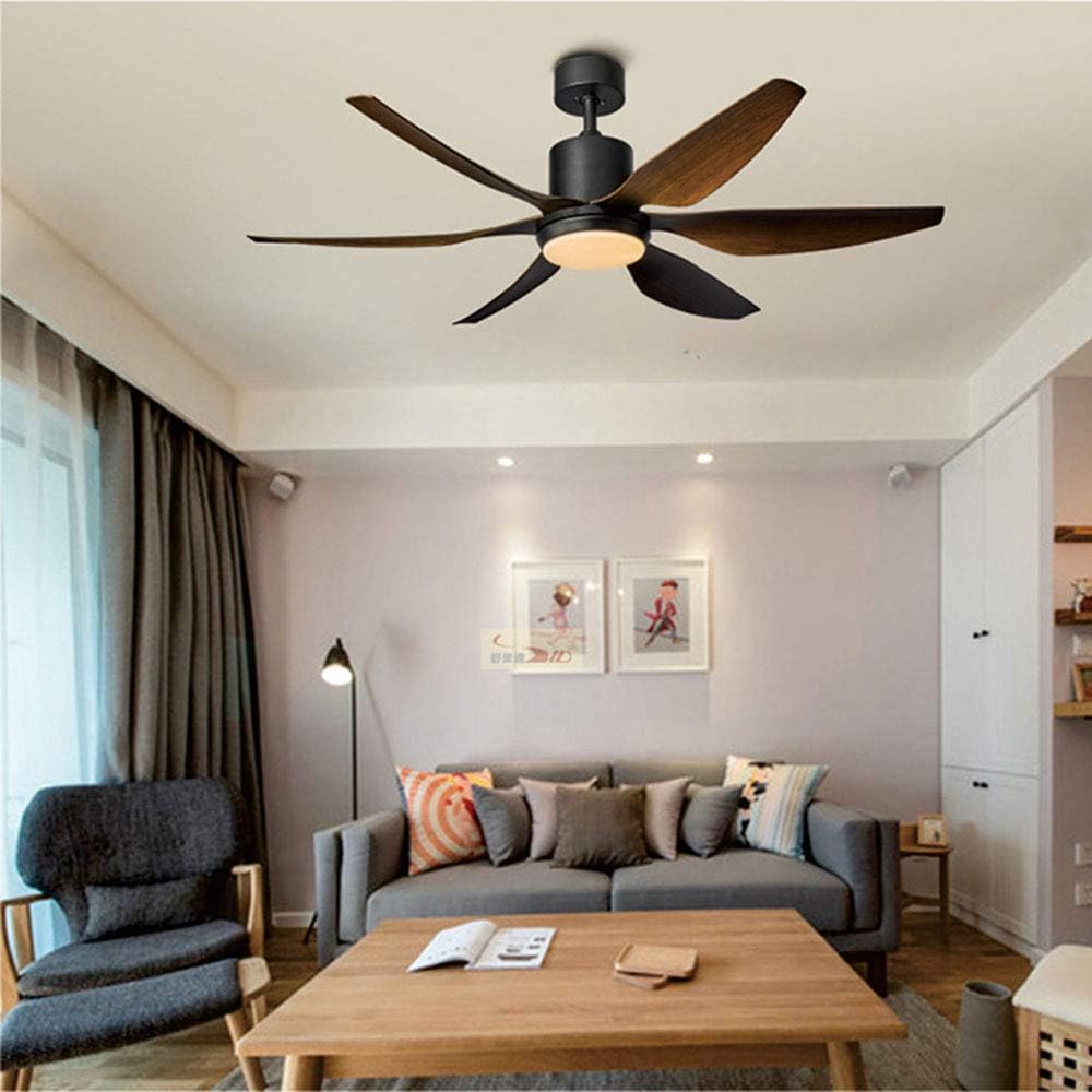 Ahuja International Designer Fan, Fandelier,Large Industrial, 53 inch with 6 ABS Blades and Light Kit, Silent DC Motor, 6 Speed, Remote Control