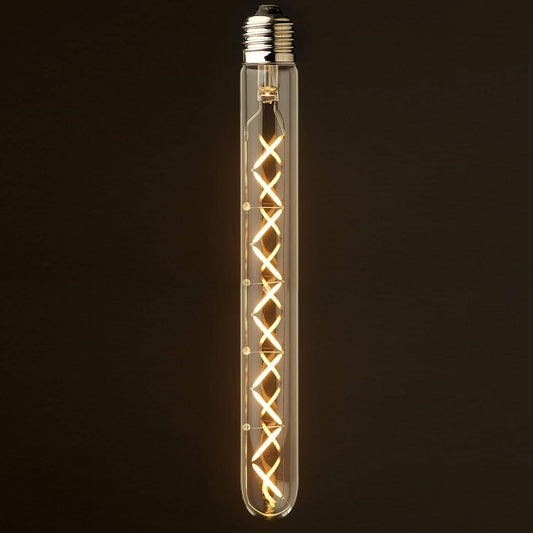 AHUJA INTERNATIONAL T300, T30 LED Long Tube Edison Bulbs, 8W Vintage LED Filament Bulbs, E26, E27 Base Warm White LED T10 Tubular Filament Lights 11.8inch Amber Glass Lamps