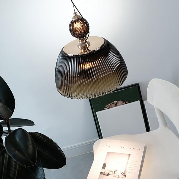 Creative Gradient Dark Green Ball Pendant Light Fixtures,Glass Art Ceiling Chandelier Lamp,Hanging Light Fixture of Bedroom Bedside Dining Room Living Room INTERNATIONAL