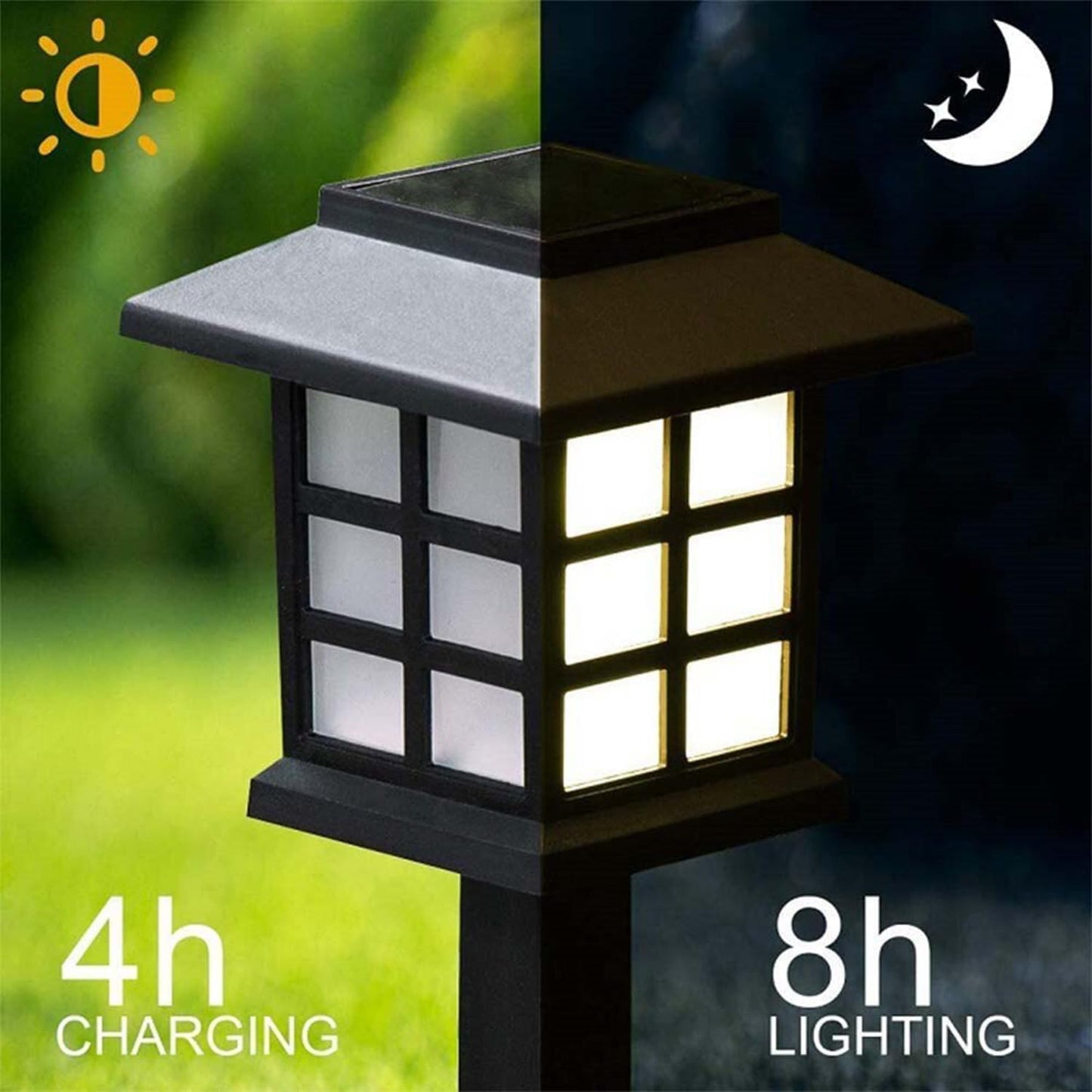 Ahuja Internationl Solar Lights Outdoor,Waterproof, LED Solar Powered Outdoor Lights Solar Garden Lights for Pathway,Garden, Patio,Driveway with IP65(Warm White, Pack of 2) (Antique Shape)