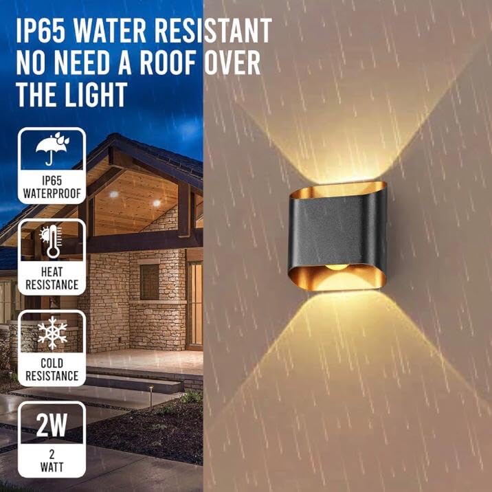AHUJA INTERNATIONAL Wall Light Waterproof Home Decoration – Up Down Wall Lamp | IP65 Outdoor Fancy Wall Lights for Balcony,Gate,Elevation,Garden, Decorative Wall Mount Light