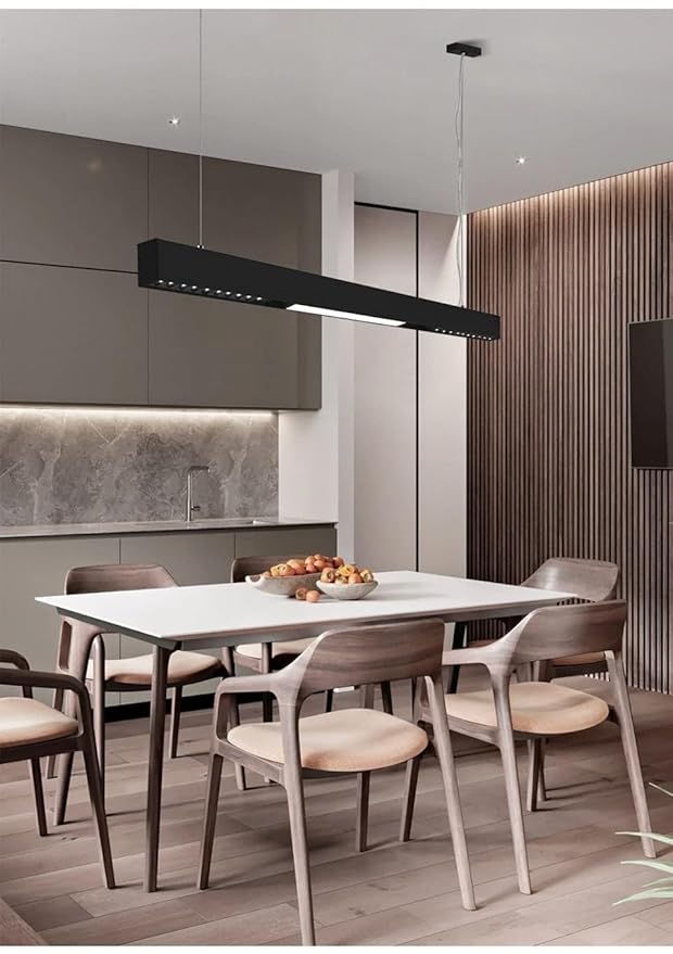 AHUJA INTERNATIONAL 3 in 1 LED Modern 4 Feet LED Profile Linear Light,45 Watt for Office, Home, Aluminium Pendant Fixture with Adjustable Hanging Wire (Natural,Warm & Cool in 1 Light) (Linear Dots)