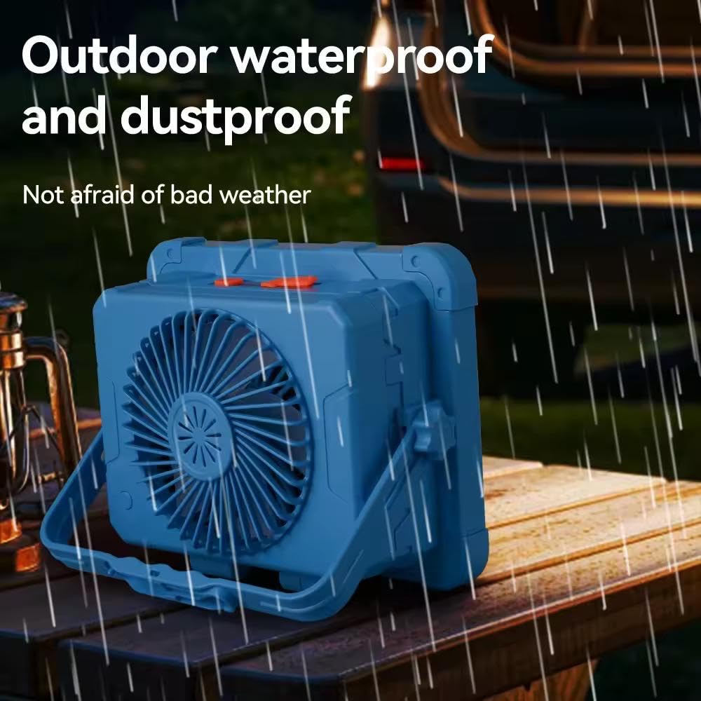 AHUJA INTERNATIONAL Solar Camping Light USB Rechargeable Waterproof Outdoor Emergency Lighting Portable Dimmable 5 Modes Flood Light With Fan Light