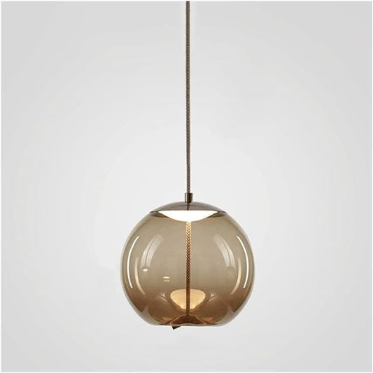 Ahuja International Industrial Creative Glass Chandelier Style Hemp Rope Pendent Lamp Modern Minimalist Hanging Lamp Ceiling Suspension Lights for Kitchen Island Bedroom Dining Room (Color : Amber)