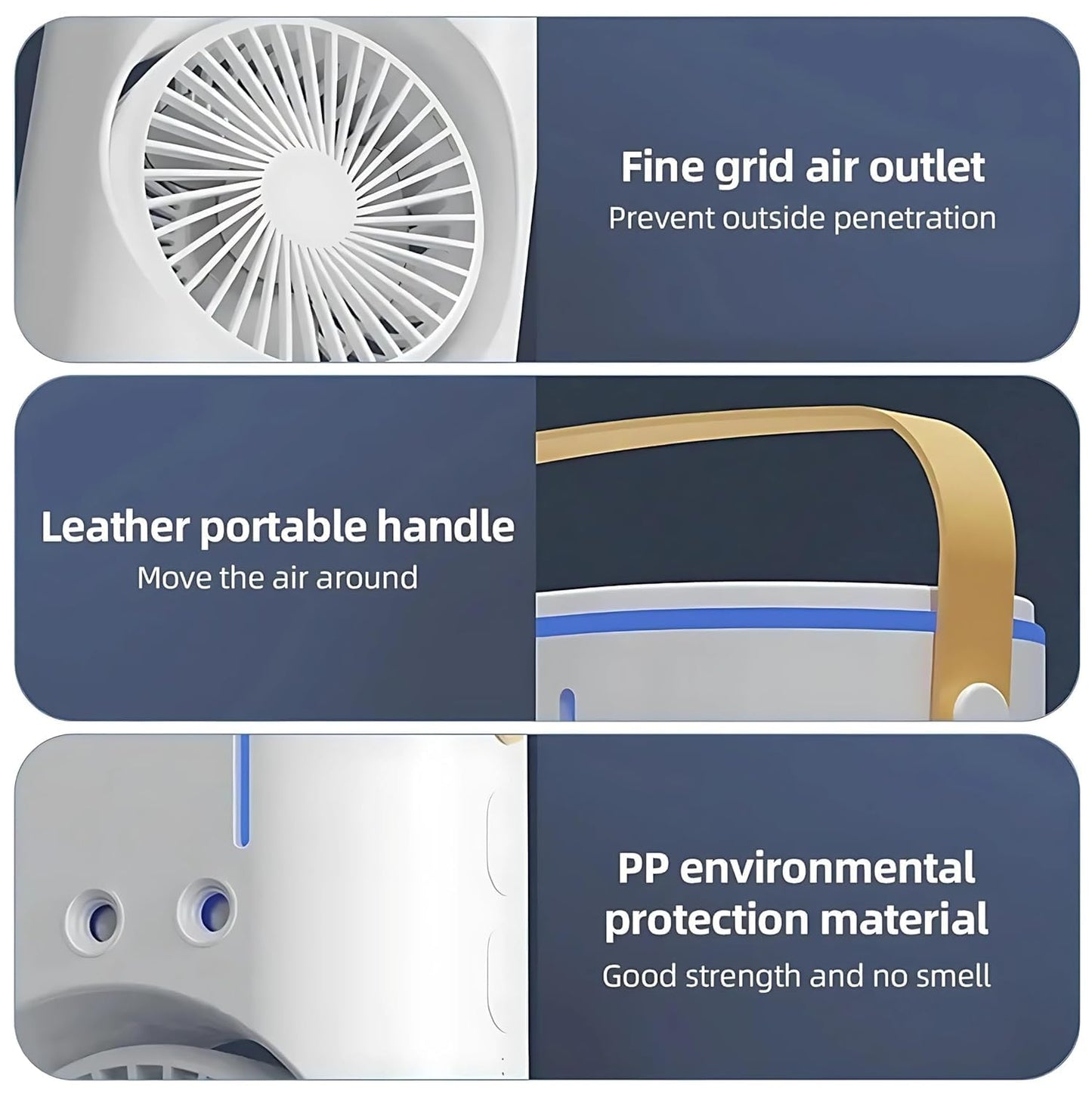 Ahuja International Mini Air Cooler, USB Desk Fan, Personal Evaporative Cooler with 7 Colors Light, 1/2/3 H Timer, 3 Wind Speeds and 3 Spray Modes for Office, Home, Travel Mini Fan