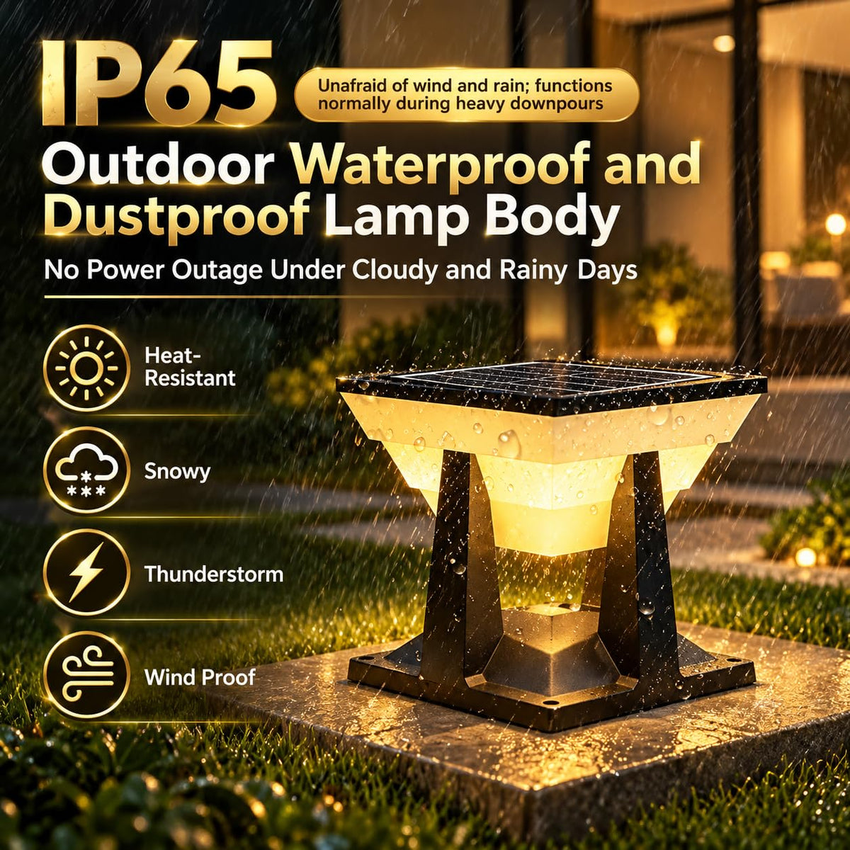 AHUJA INTERNATIONAL Moonlight Solar Gate Light for Outdoor 3 Colour Modes Pillar Light, IP65 Waterproof, Auto On/Off Dusk to Dawn, Wireless Solar Lamp for Gate Post, Boundary Wall, Garden, Balcony Pack of 1