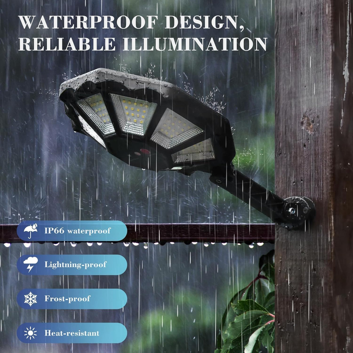 AHUJA INTERNATIONAL Solar Powered Street Light Outdoor | Ultra Bright Security Lamp with Motion Sensor | Auto Dusk to Dawn Waterproof Solar Light for Driveway, Backyard, Garden Pack of 1