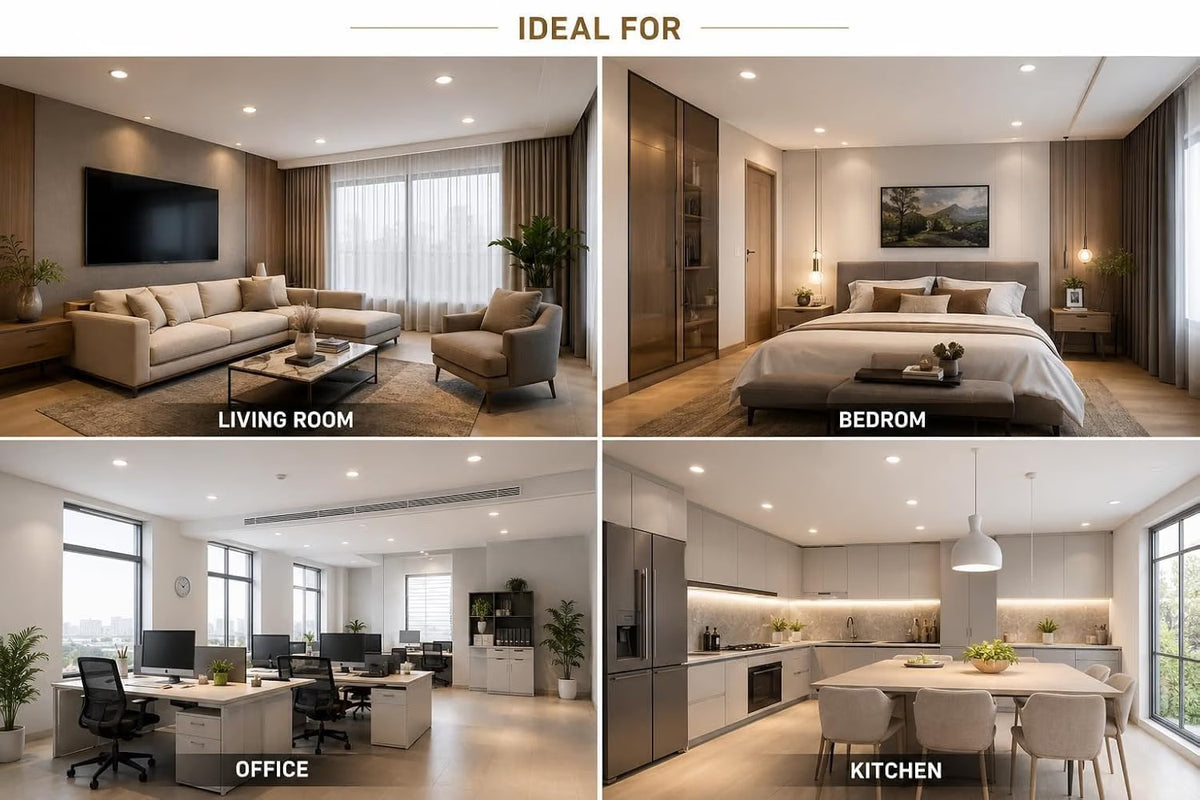 AHUJA INTERNATIONAL Round Recessed Panel Ceiling Fall Light Energy Efficient Downlight for Home & Office Flush Mount 2 Year Warranty Black + Rosegold 125 mm Cutout 18 Watts , Pack of 1