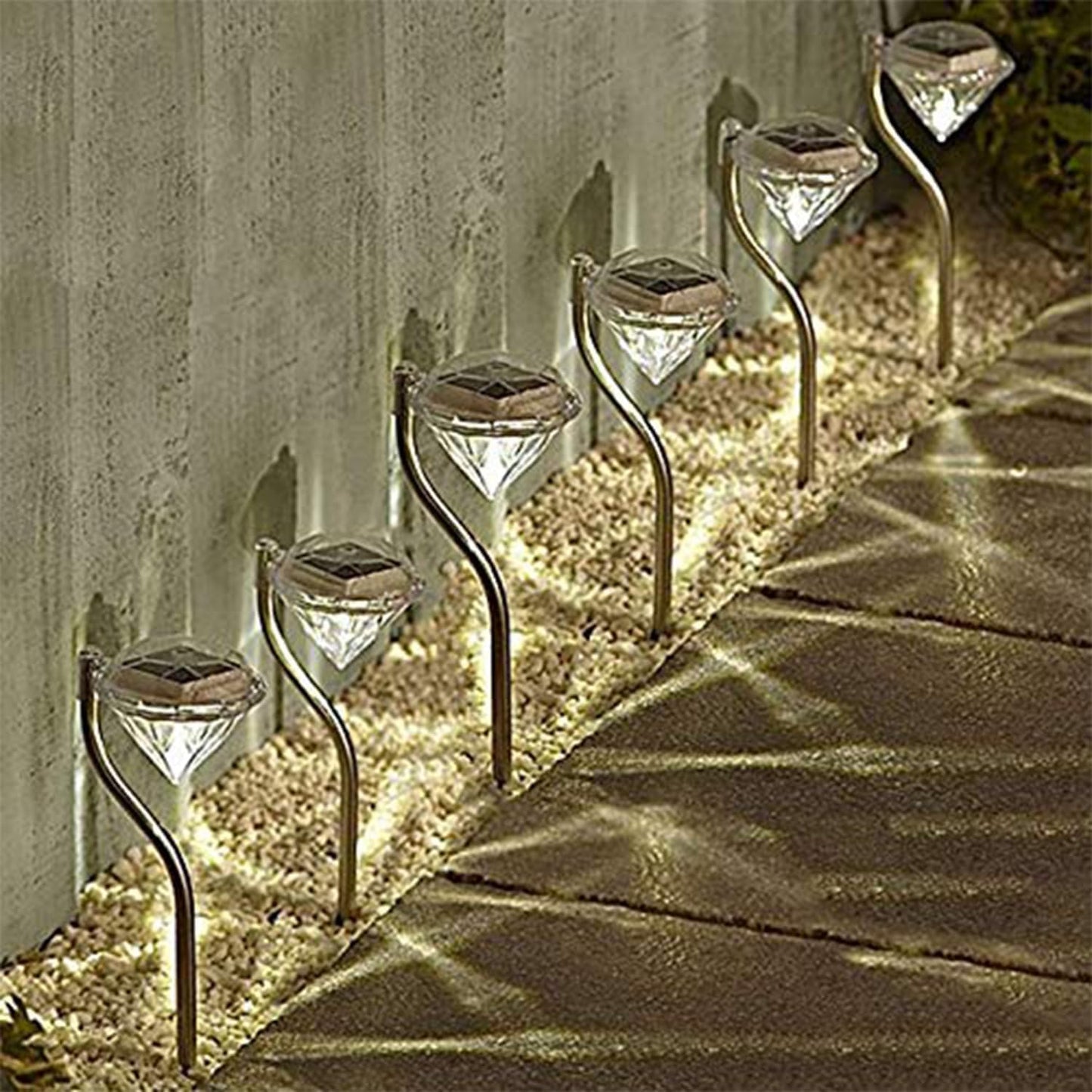 Ahuja Internationl Solar Lights Outdoor,Waterproof, LED Solar Powered Outdoor Lights Solar Garden Lights for Pathway,Garden, Patio,Driveway with IP65(Warm White, Pack of 2) (Diamond Shape)