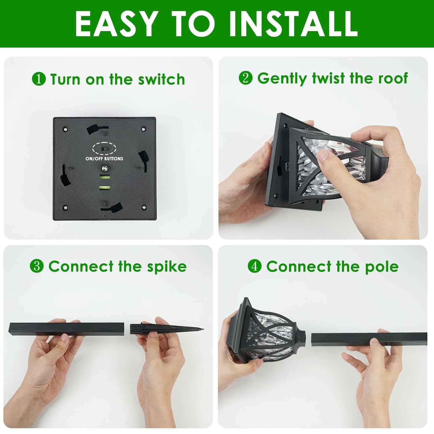 Ahuja Internationl Solar Lights Outdoor,Waterproof, LED Solar Powered Outdoor Lights Solar Garden Lights for Pathway,Garden, Patio,Driveway with IP65(Warm White, Pack of 2) (Crystal)