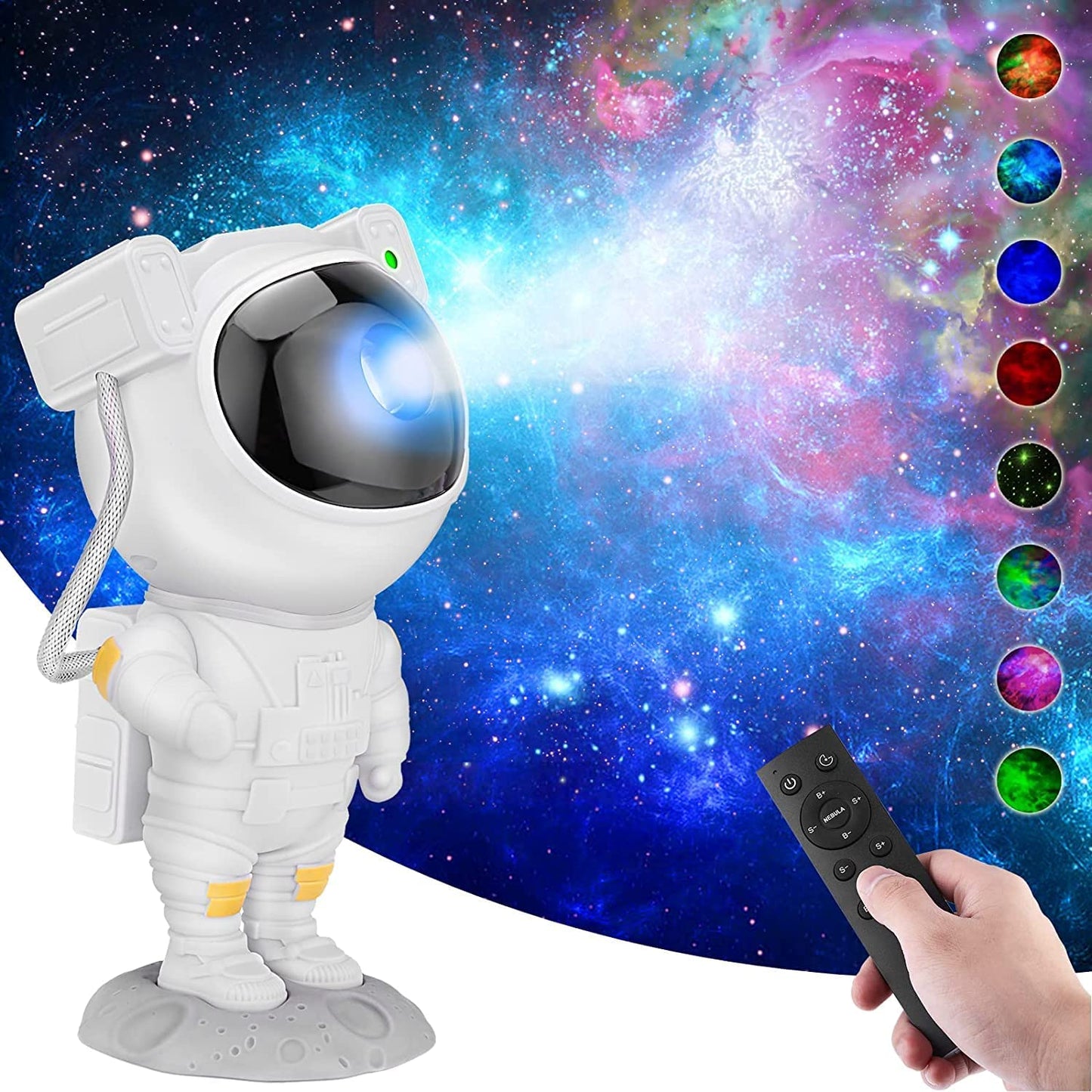 Astronaut Galaxy Projector with Remote Control - 360° Adjustable Timer Kids Astronaut Nebula Night Light, for Gifts,Baby Adults Bedroom, Gaming Room, Home and Party