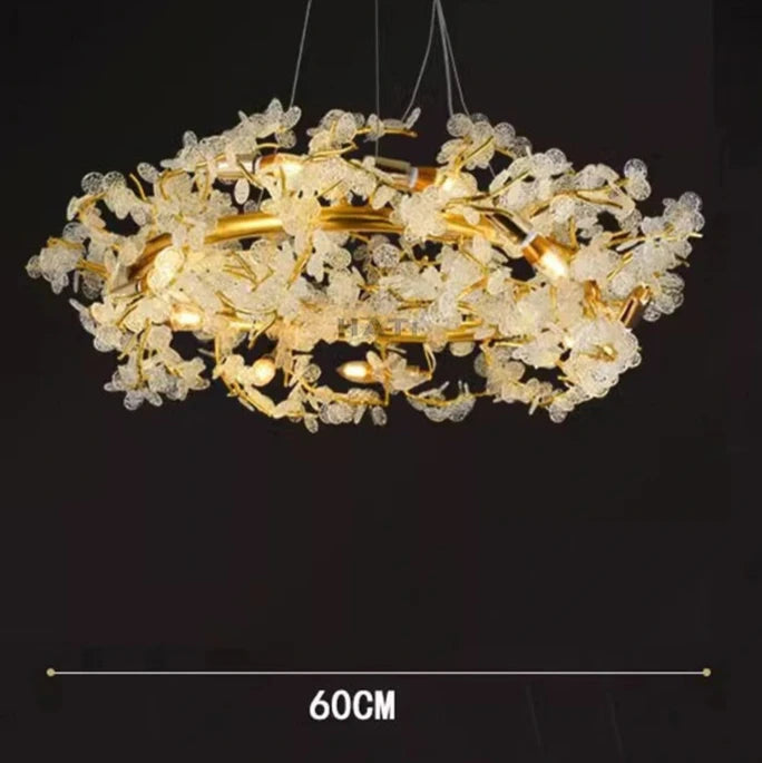 Ahuja International Led Luxury Modern Living Room Nordic Designer Aluminum Villa Crystal Brass Chandelier Lighting