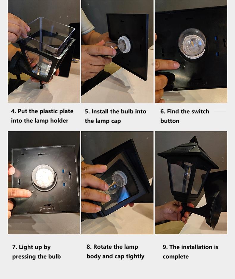 Ahuja Internatinal Solar Garden Gate Light, Post Light, Motion Sensor Outdoor Post Lights Waterproof Post Solar Lantern with Pier Mount Base, Black Lamp Post Light for Patio, Garden