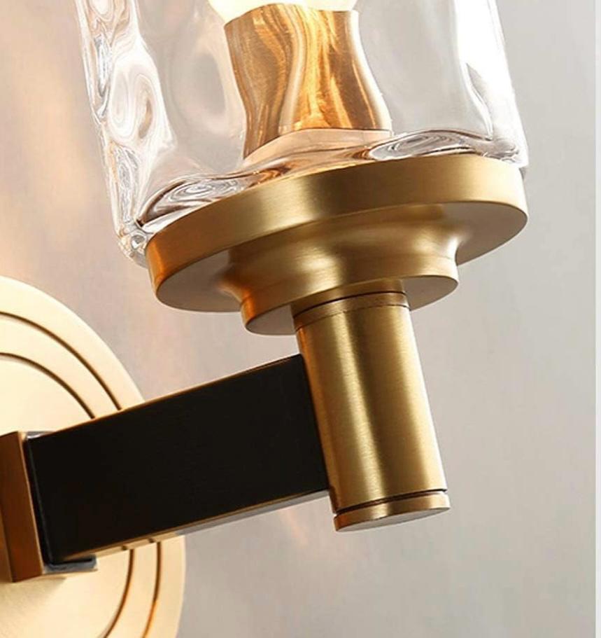 AHUJA INTERNTIONAL Creative Living Room TV Candlestick Wall Lamp Corridor Bedroom Bedside Pure Copper Lighting Fixture LED Wall Light