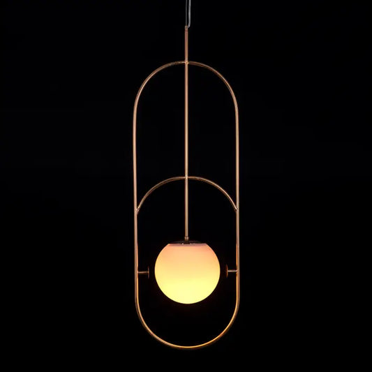 AHUJA INTERNATIONAL LIGHT MODERN LED GOLD FROSTED BALL OVAL PENDANT LAMP CHANDELIER CEILING LIGHT DINING ROOM - WARM WHITE
