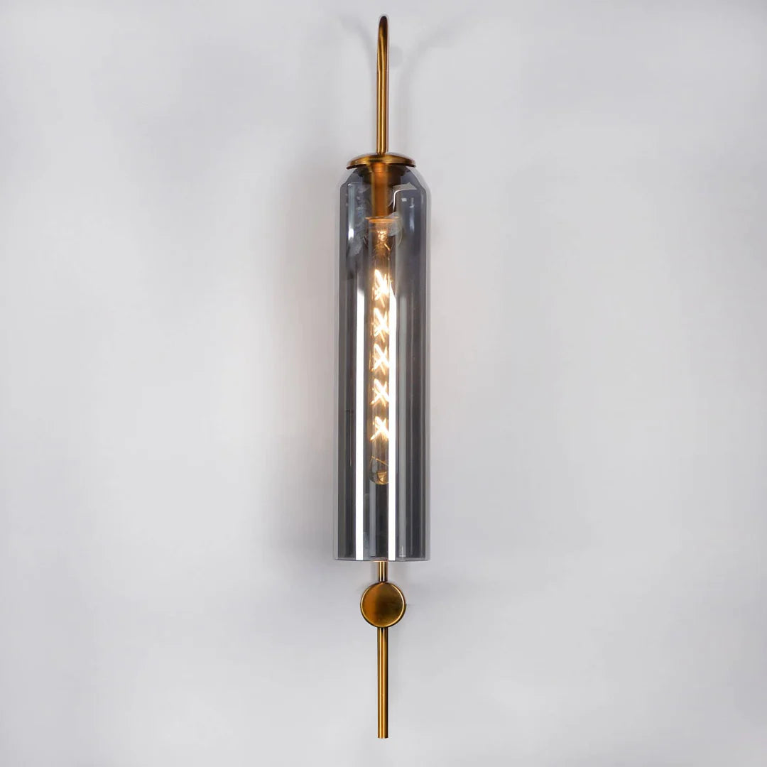 Manere Smoke Black Glass Wall Light for Living Room, Bedroom, Dining Area, Café, Bar & Restaurant | Antique Wall Sconce | Wall Lamps for Home Décor - Pack of 1 (Smoke Glass, Metal) Corded