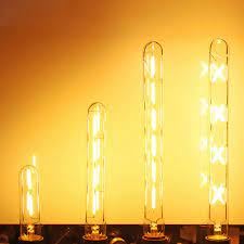 AHUJA INTERNATIONAL T300, T30 LED Long Tube Edison Bulbs, 8W Vintage LED Filament Bulbs, E26, E27 Base Warm White LED T10 Tubular Filament Lights 11.8inch Amber Glass Lamps (2-Pack)