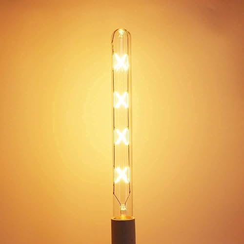 AHUJA INTERNATIONAL T300 8 Watt Vintage Retro Edison Bulbs, Vintage LED Filament Bulbs, E26, E27 Base Warm White Clear Glass Amber Glass (pack of 1)