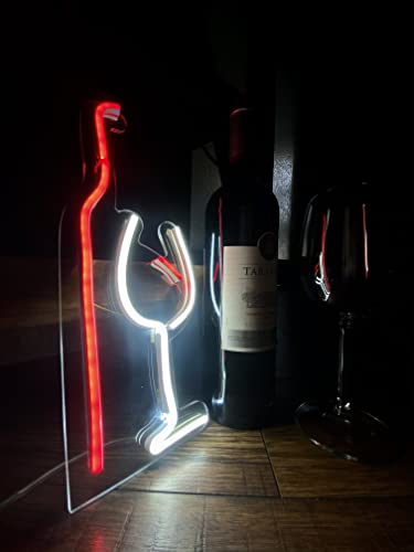 AHUJA INTERNATIONAL Wine Set LED NEON Sign Custom NEON, Home Decor, Kids Room, Party, CAFÉ