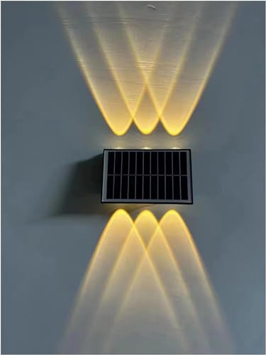AHUJA INTERNATIONAL 6 Way Solar Up Down LED Wall Lights Solar Powered, Porch Light, Outdoor Light (Pack of 1)