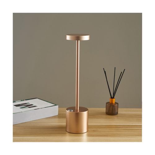 AHUJA INTERNATIONAL Long Bar Cordless Table Lamp, Rechargeable,Dimmable Small Table lamp for Bedside Lamp/Livingroom/ReadiLng/Bars/Outdoor/Home Patio Light/Restaurant (Height 13.5 inch) Rose Gold