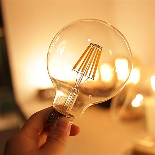 Ahuja International 4W Decorative Vintage LED Edison G95 Filament 80W Incandescent Equivalent Bulb with E27 Base Lamp (Yellow)