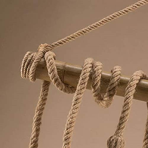 Ahuja International Vintage Pendant Chandelier Lighting Natural Hemp Rope Bamboo Edison LED Antique Retro Loft Island Pendant Lamp Hanging Light Ceiling Fixture with 6 Lights (Bulb Not Included)