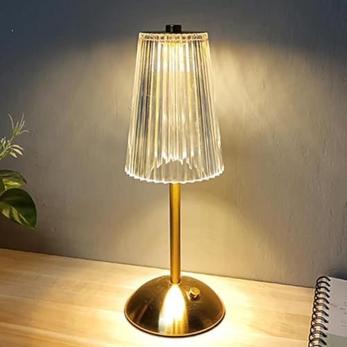 AHUJA INTERNATIONAL Crystal Gold Portable Luxury LED Table Lamp | 3 Color Touch Sensor Lamp | Home Decor | Bedside Lamps | Lamps | Room Décor | Night Lamp | Best Gift