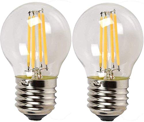 AHUJA INTERNATIONAL 4 Watt LED Filament Light Bulb In G45 E26/E27 Medium Base Dimmable (Yellow)