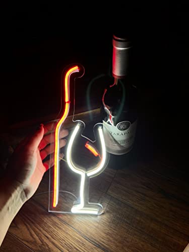 AHUJA INTERNATIONAL Wine Set LED NEON Sign Custom NEON, Home Decor, Kids Room, Party, CAFÉ