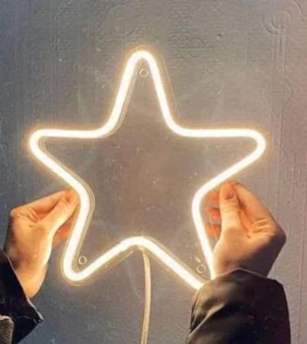 Ahuja Interntional Star Neon Sign, Star Led neon Sign,Customized NEON Sign, Home Decor, Kids Room, Party, Cafe (Mini Sign)