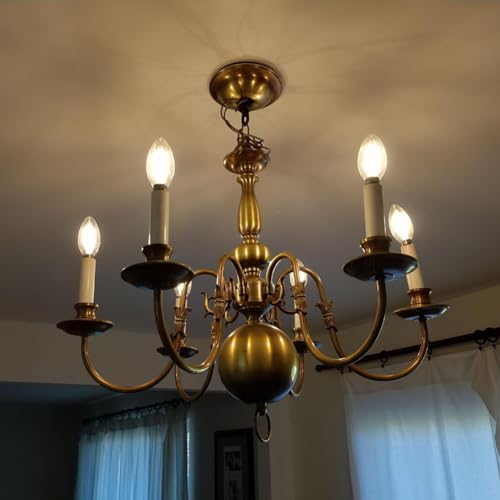 AHUJA INTERNATIONAL Vintage LED Light Candle Bulb E14 Base Warm White 4W amber (Pack of 2)