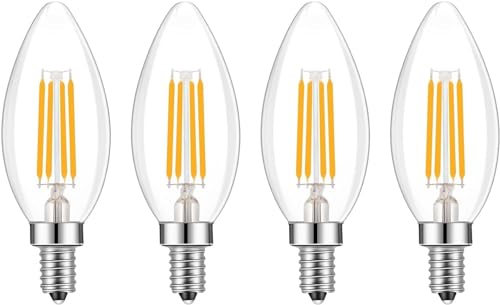AHUJA INTERNATIONAL Vintage LED Light Candle Bulb E14 Base Warm White 4W Clear