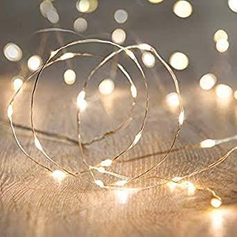 Ahuja International Copper Wire String Fairy Lights Battery Powered Waterproof Warm White 3 Metre 5metre and 10 Metre