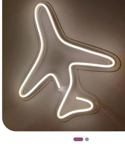 Ahuja Interntional Airplane Neon Sign, plane Led neon Sign Customized NEON Sign, Home Decor, Kids Room, Party, CAFe (Mini Sign)
