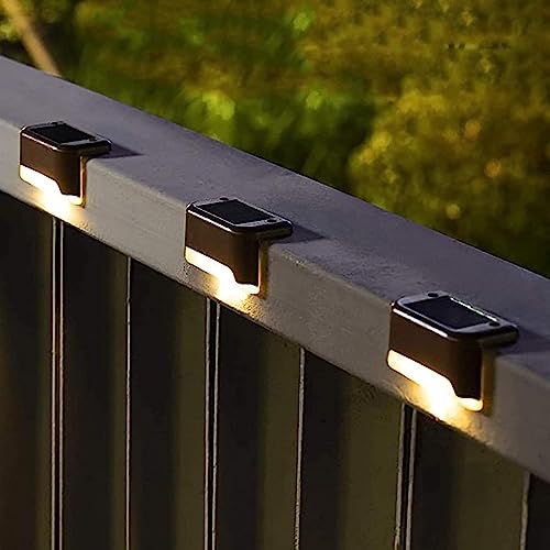 AHUJA INTERNATIONAL Solar Step Light Outdoor Led Solar Powered Deck Lights Waterproof Outdoor Lighting for Steps Stairs Paths Garden Fences Pathway (Warm Yellow Light)